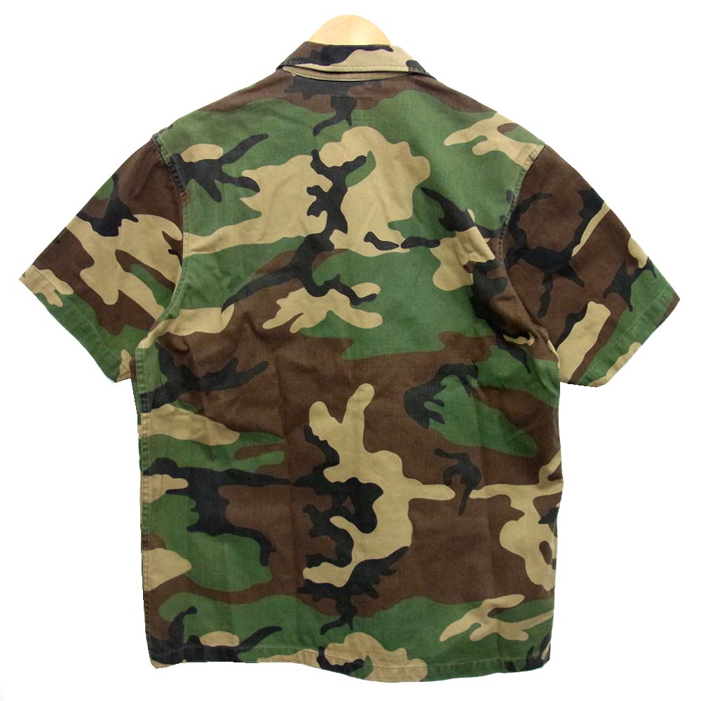 Supreme シュプリーム 13SS 110881 Military Nam Shirt ミリタリー 半袖 コットン シャツ カーキ系 モスグリーン系 M【中古】