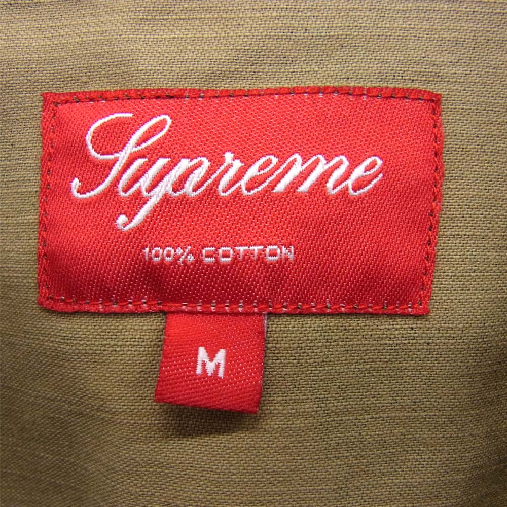 Supreme シュプリーム 13SS 110881 Military Nam Shirt ミリタリー 半袖 コットン シャツ カーキ系 モスグリーン系 M【中古】