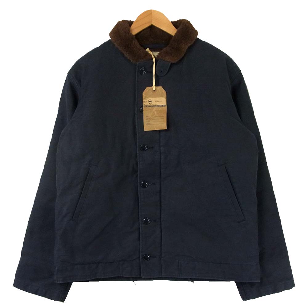 TENDERLOIN テンダーロイン 16AW T-1 バックプリント アルパカ ボア デッキジャケット ネイビー系 S【新古品】【未使用】【中古】