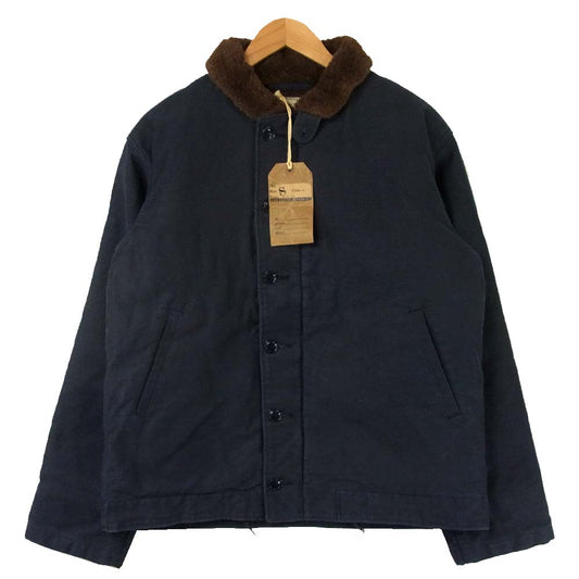 TENDERLOIN テンダーロイン 16AW T-1 バックプリント アルパカ ボア デッキジャケット ネイビー系 S【新古品】【未使用】【中古】