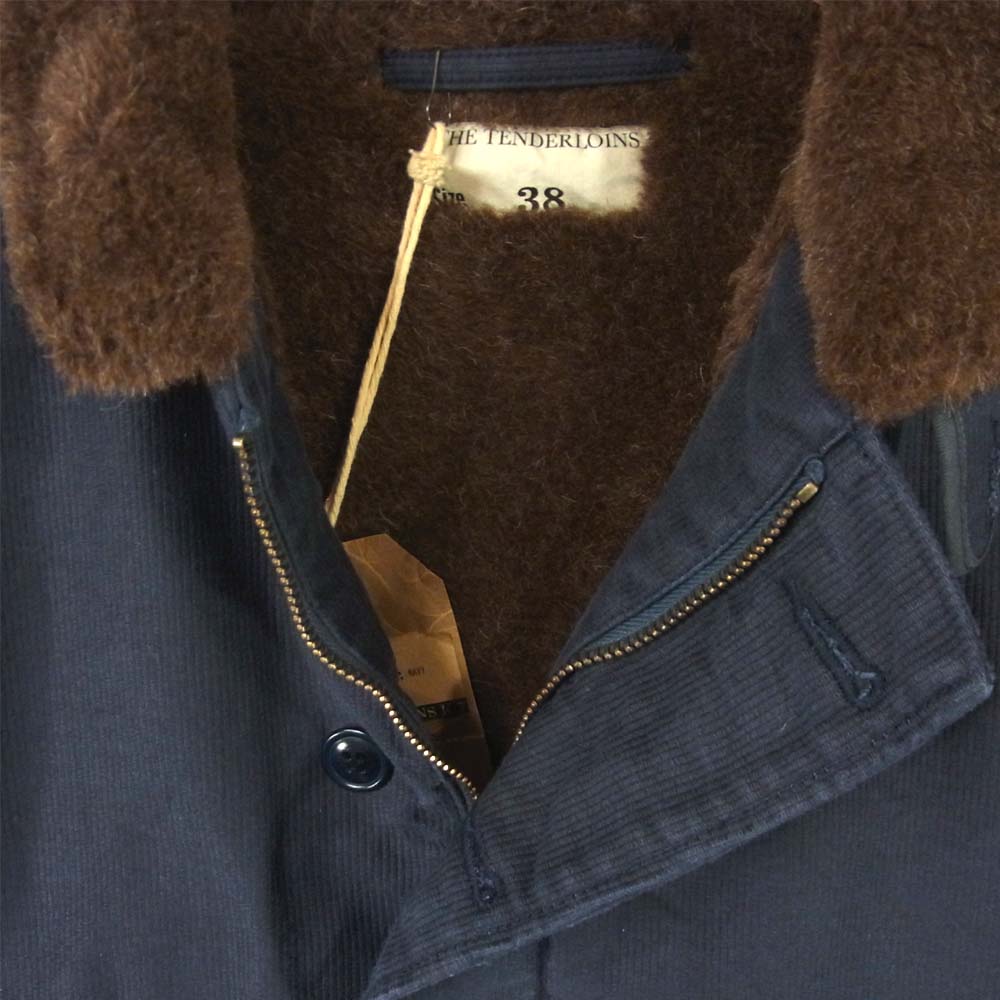 TENDERLOIN テンダーロイン 16AW T-1 バックプリント アルパカ ボア デッキジャケット ネイビー系 S【新古品】【未使用】【中古】