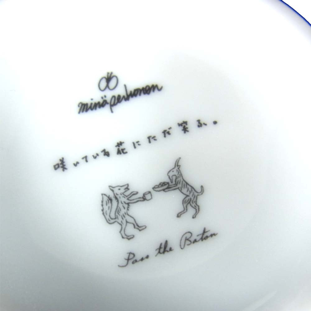 mina perhonen ミナペルホネン PASS THE BATON パスザバトン モーニングカップ 4客 セット ブルー系【新古品】【未使用】【中古】