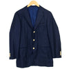 リングヂャケット シルク混ウール 3つボタン 段返り サイドベンツ ジャケット ネイビー系 48【中古】