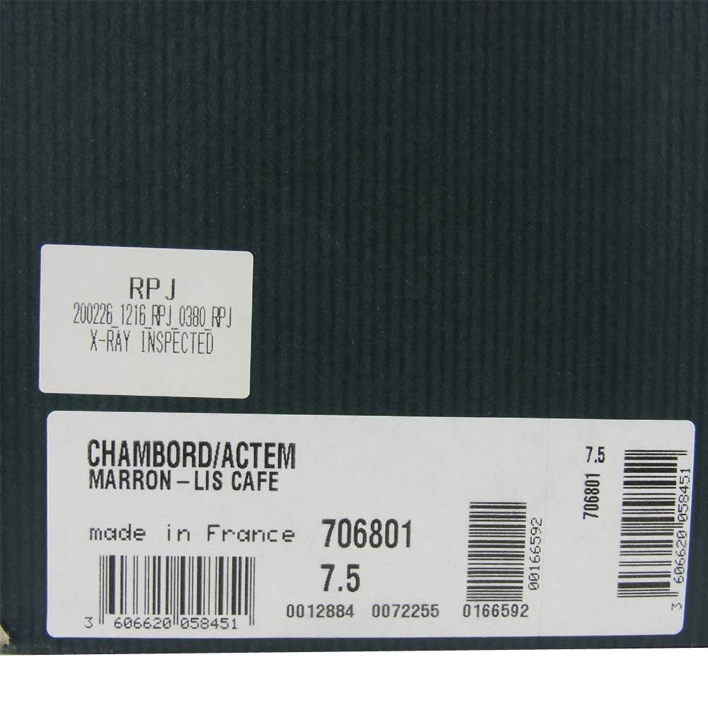 Paraboot パラブーツ 706801 CHAMBORD ACTEM MARRON LIS CAFE シャンボード マロン リス レザー ダークブラウン系 26cm【新古品】【未使用】【中古】