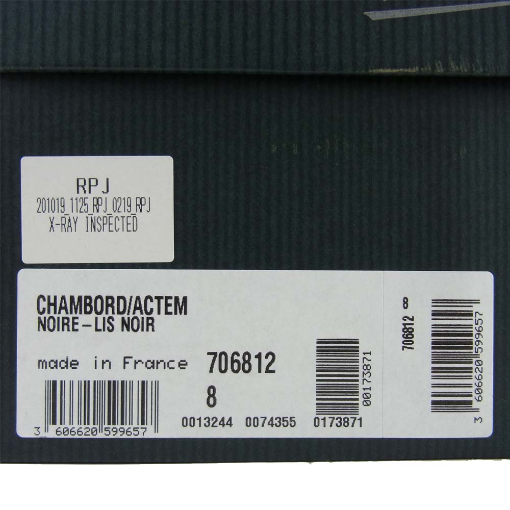 Paraboot パラブーツ 706812 CHAMBORD ACTEM NOIRE LIS NOIR シャンボード Uチップ ブラック系 26.5cm【新古品】【未使用】【中古】