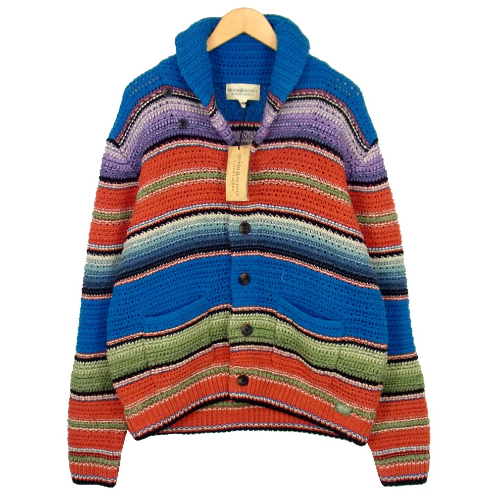 RALPH LAUREN ラルフローレン 未使用 国内正規品 Denim & Supply デニムアンドサプライ 綿麻 ネイティブ柄 カーディガン マルチカラー系 XL【極上美品】【中古】