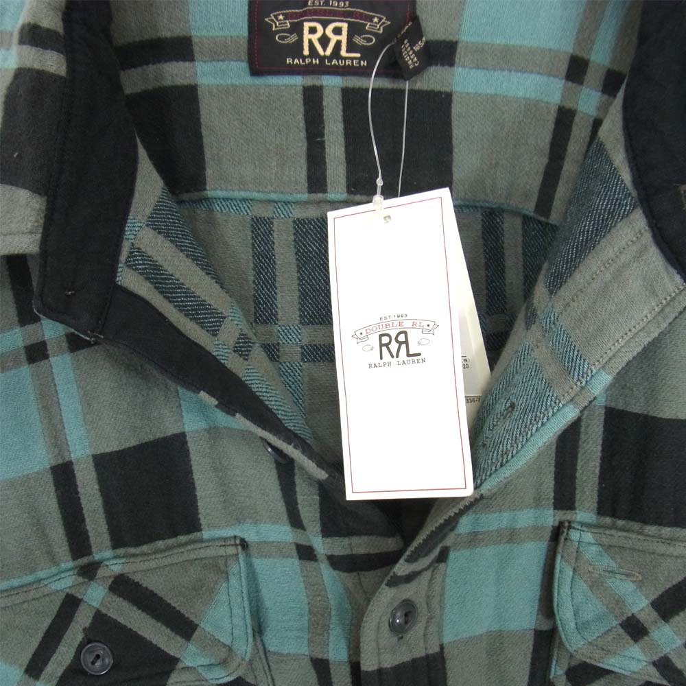 RRL ダブルアールエル 国内正規品 ヘビーネル ワークシャツ グレー系 XL【新古品】【未使用】【中古】