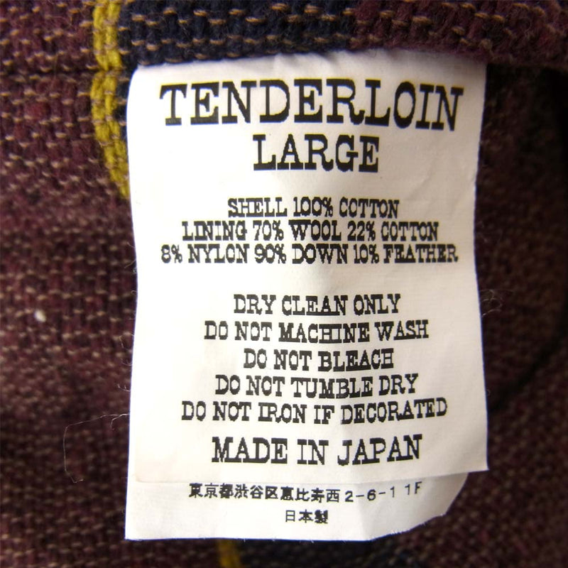 TENDERLOIN テンダーロイン T-NRA DOWN VEST ダウン ベスト レッド系 L【中古】