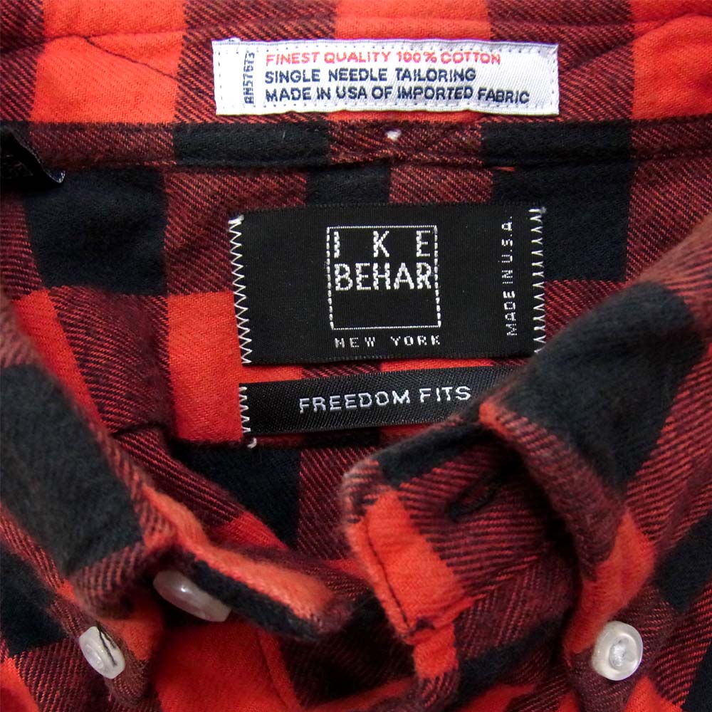 アイクベーハー MF1501LB FREED0M FIT L/S B.D BUFFALO CHECK FLANNEL SHIRTS チェック バッファロー シャツ 赤×黒 F【中古】