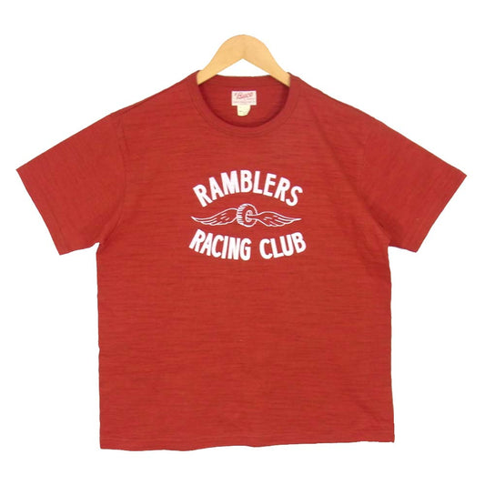 The REAL McCOY'S ザリアルマッコイズ BC19009 BUCO ブコ AMERICAN ATHLETIC TEE RAMBLERS RACING CLUB 吊り編み Tシャツ レッド系 L【美品】【中古】