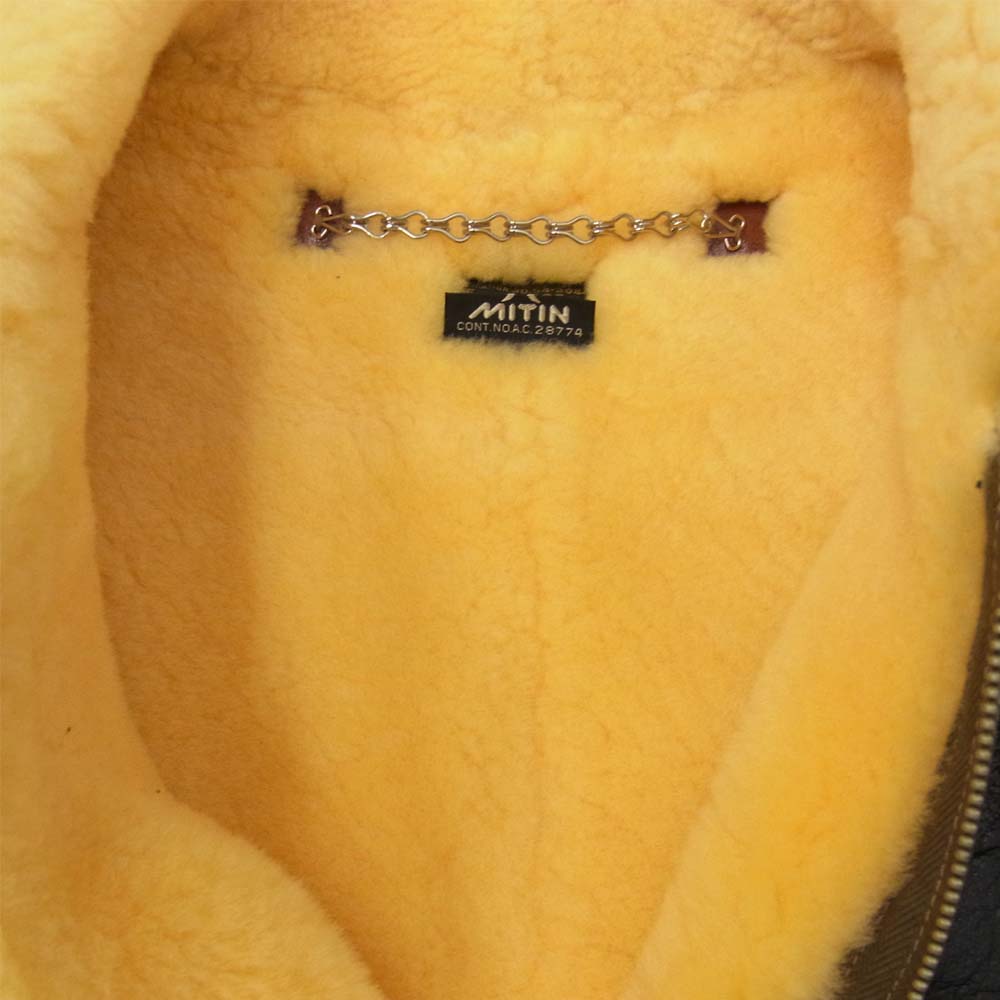 Buzz Rickson's バズリクソンズ BR80503 D-1 ROUGH WEAR CLOTHING ラフウェア 実名復刻 ムートン ボマージャケット ブラック系 L【美品】【中古】