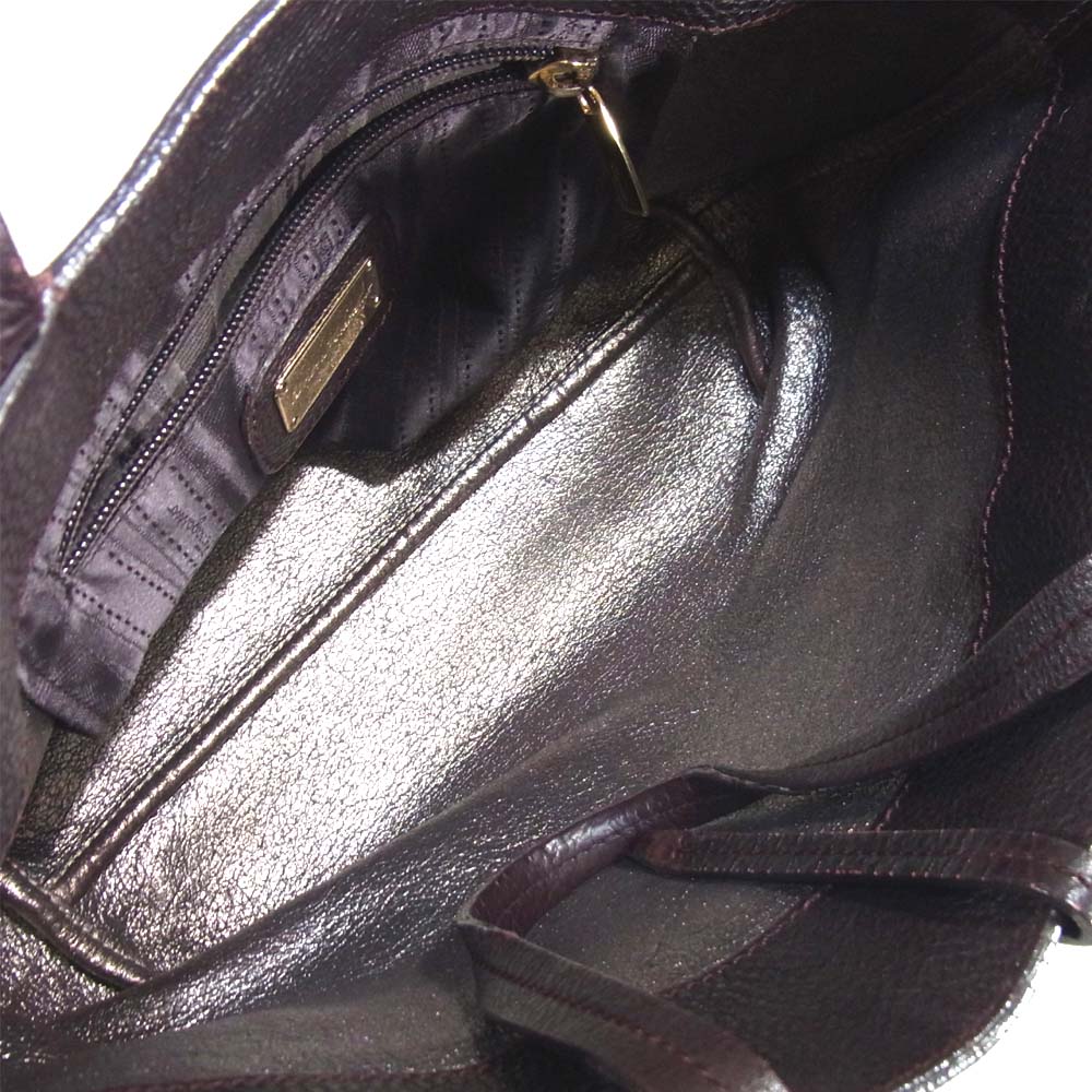 Salvatore Ferragamo サルヴァトーレフェラガモ FJ-21 C391 ガンチーニ レザー ハンドバッグ ダークブラウン系【中古】