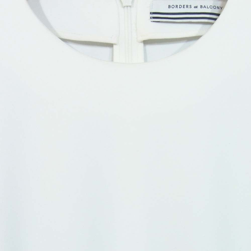 ボーダーズアットバルコニー BD1711-3E-03 袖ボーダー ギャザー 半袖 ワンピース ホワイト系 36【中古】