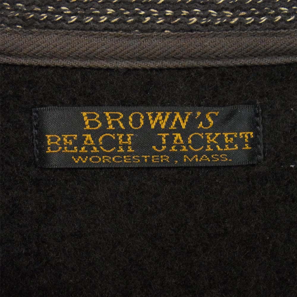 BROWNS'S BEACH ブラウンズビーチ  BBJ-006 ショールカラー ビーチジャケット  ブラック系 40【美品】【中古】
