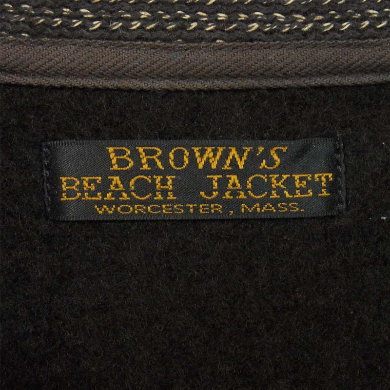 BROWNS'S BEACH ブラウンズビーチ  BBJ-006 ショールカラー ビーチジャケット  ブラック系 40【美品】【中古】