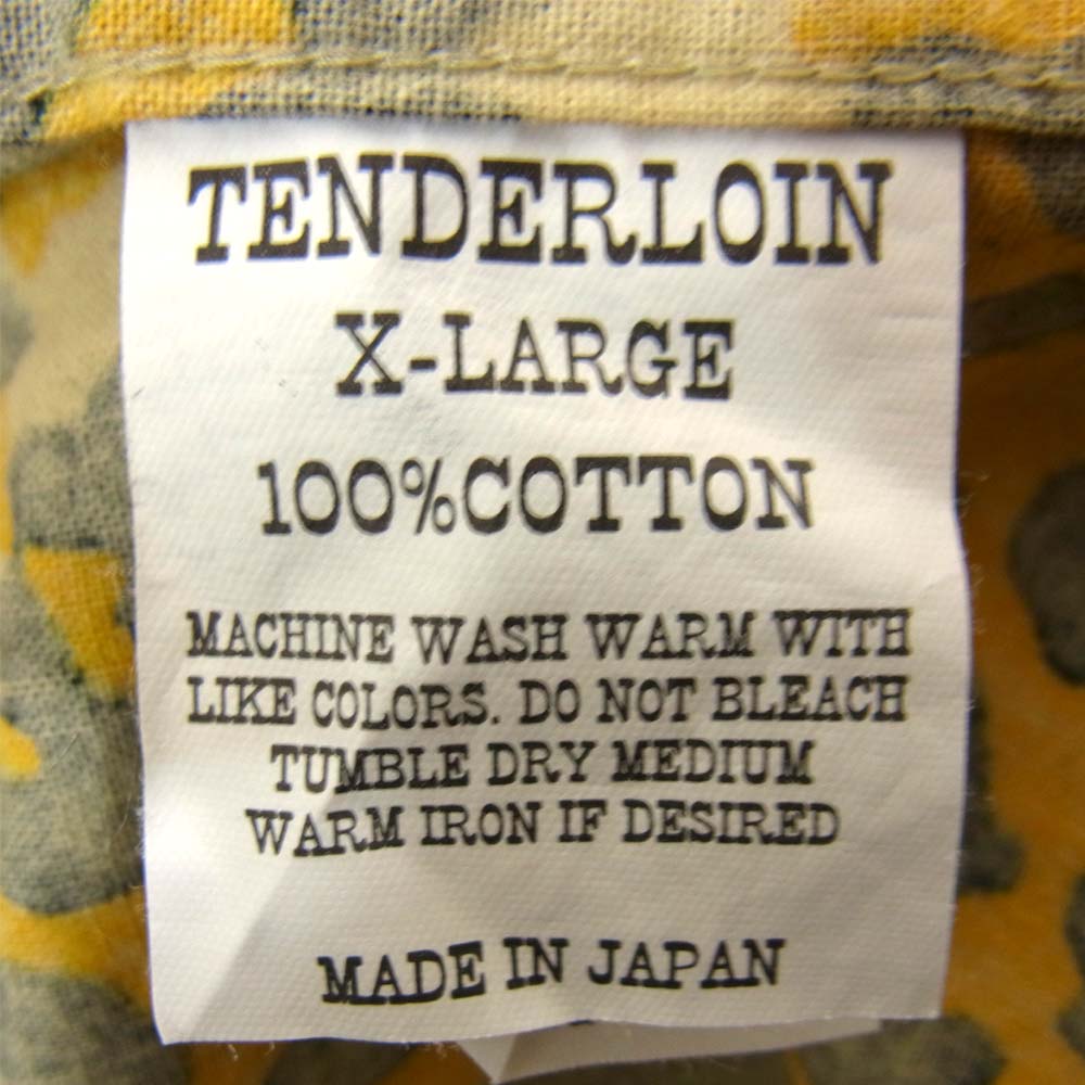 TENDERLOIN テンダーロイン T-PRINT FLANNEL SHT プリント フランネル レオパード イエロー系 XL【中古】