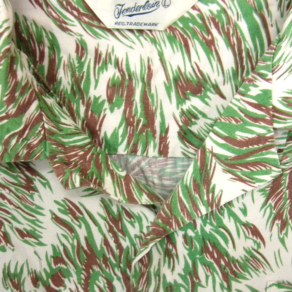 TENDERLOIN テンダーロイン T-RAYON SHT WOLF S S/S レーヨン ウルフ グリーン系 L【中古】