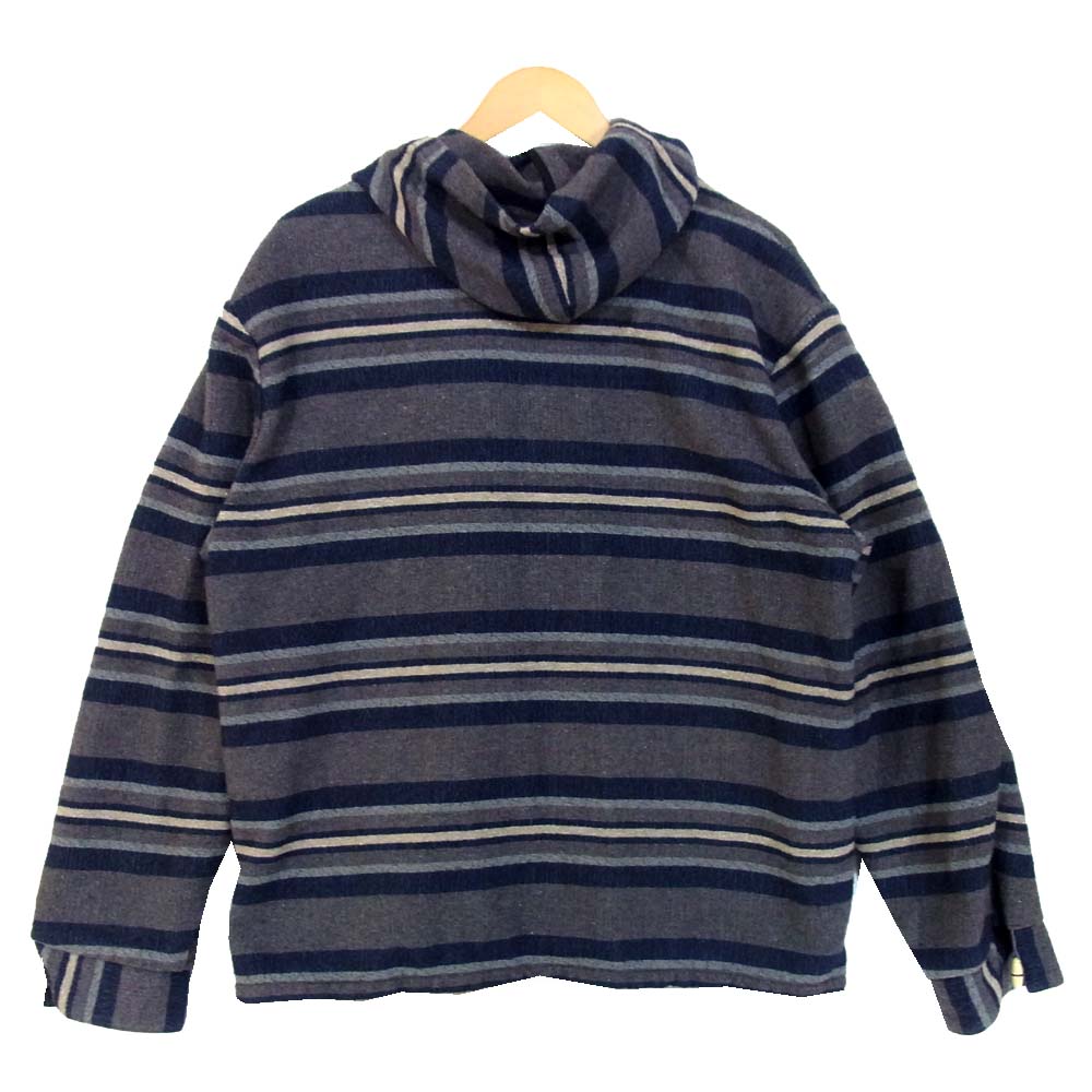 TENDERLOIN テンダーロイン T-BLANKET PARKA ブランケット パーカー ボーダー フード ジャケット チャコール系 L【中古】