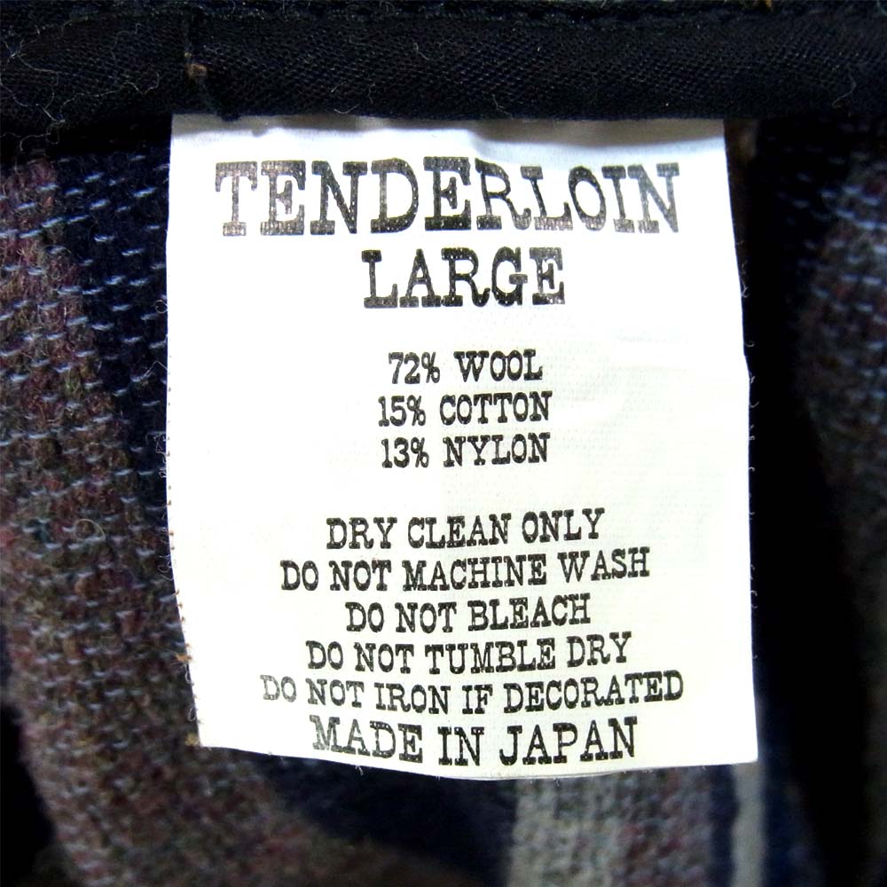 TENDERLOIN テンダーロイン T-BLANKET PARKA ブランケット パーカー ボーダー フード ジャケット チャコール系 L【中古】