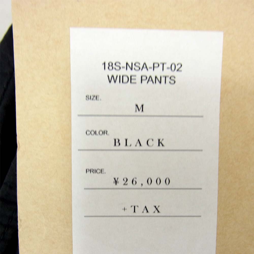 18S-NSA-PT02 WIDE PANTS ワイドパンツ ブラック系 M【中古】
