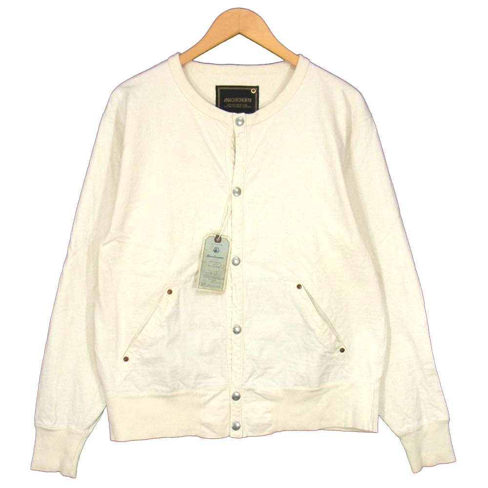 Anachronorm アナクロノーム ANA311 HEAVY WEIGHT SNAP L/S CREW ノーカラー オフホワイト系 2【新古品】【未使用】【中古】