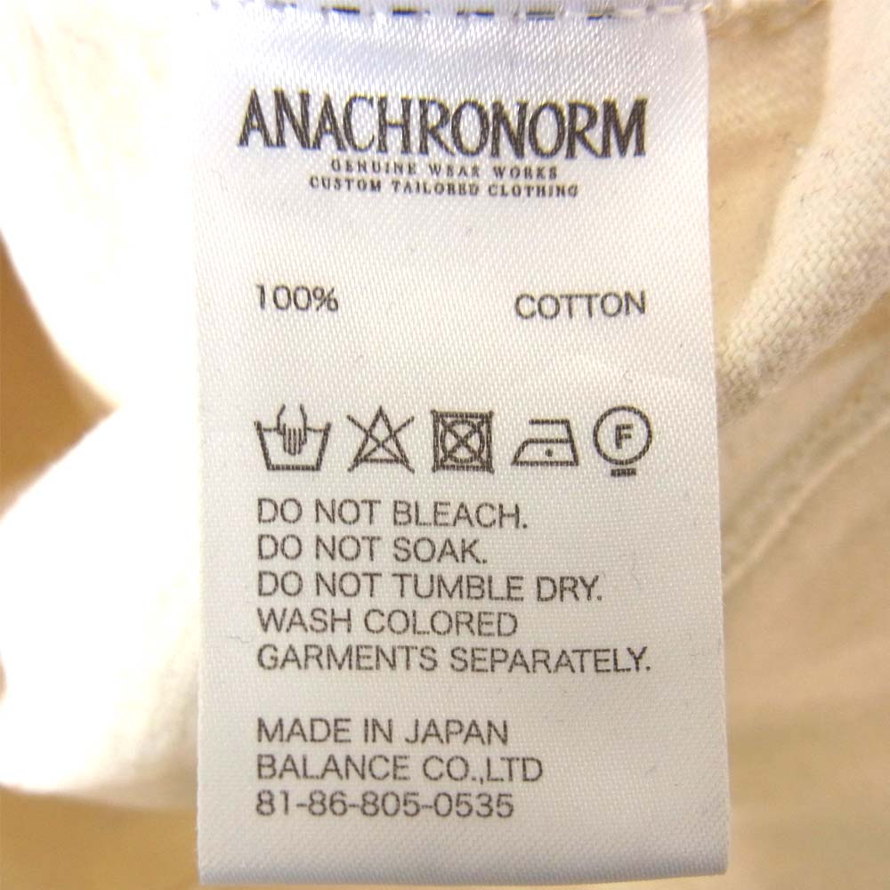 Anachronorm アナクロノーム ANA311 HEAVY WEIGHT SNAP L/S CREW ノーカラー オフホワイト系 2【新古品】【未使用】【中古】