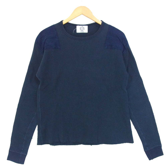 クオン 1702S01 古布 ワッフル サーマル カットソー ネイビー系 M【中古】