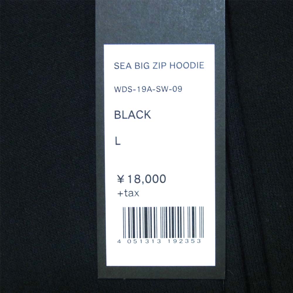 ウィンダンシー 19AW WDS-19A-SW-09 SEA BIG ZIP HOODIE ブラック系 L【新古品】【未使用】【中古】