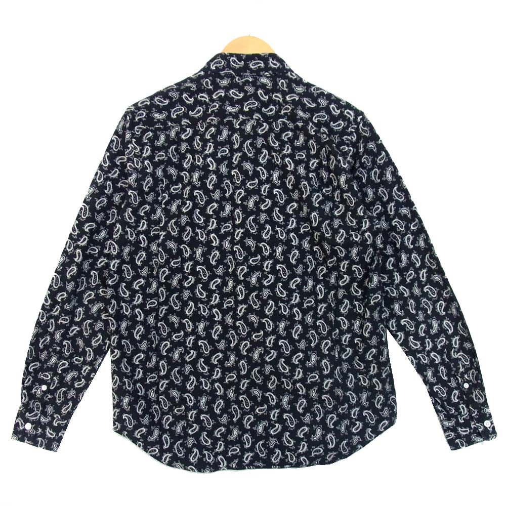 WACKO MARIA ワコマリア ペイズリー柄 ボタンダウン シャツ ブラック系 L【美品】【中古】