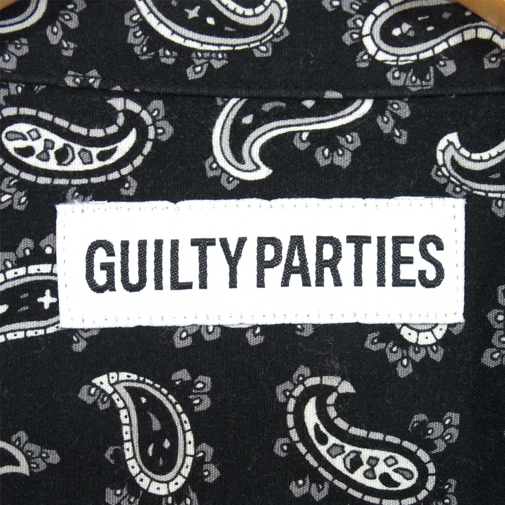 WACKO MARIA ワコマリア ペイズリー柄 ボタンダウン シャツ ブラック系 L【美品】【中古】