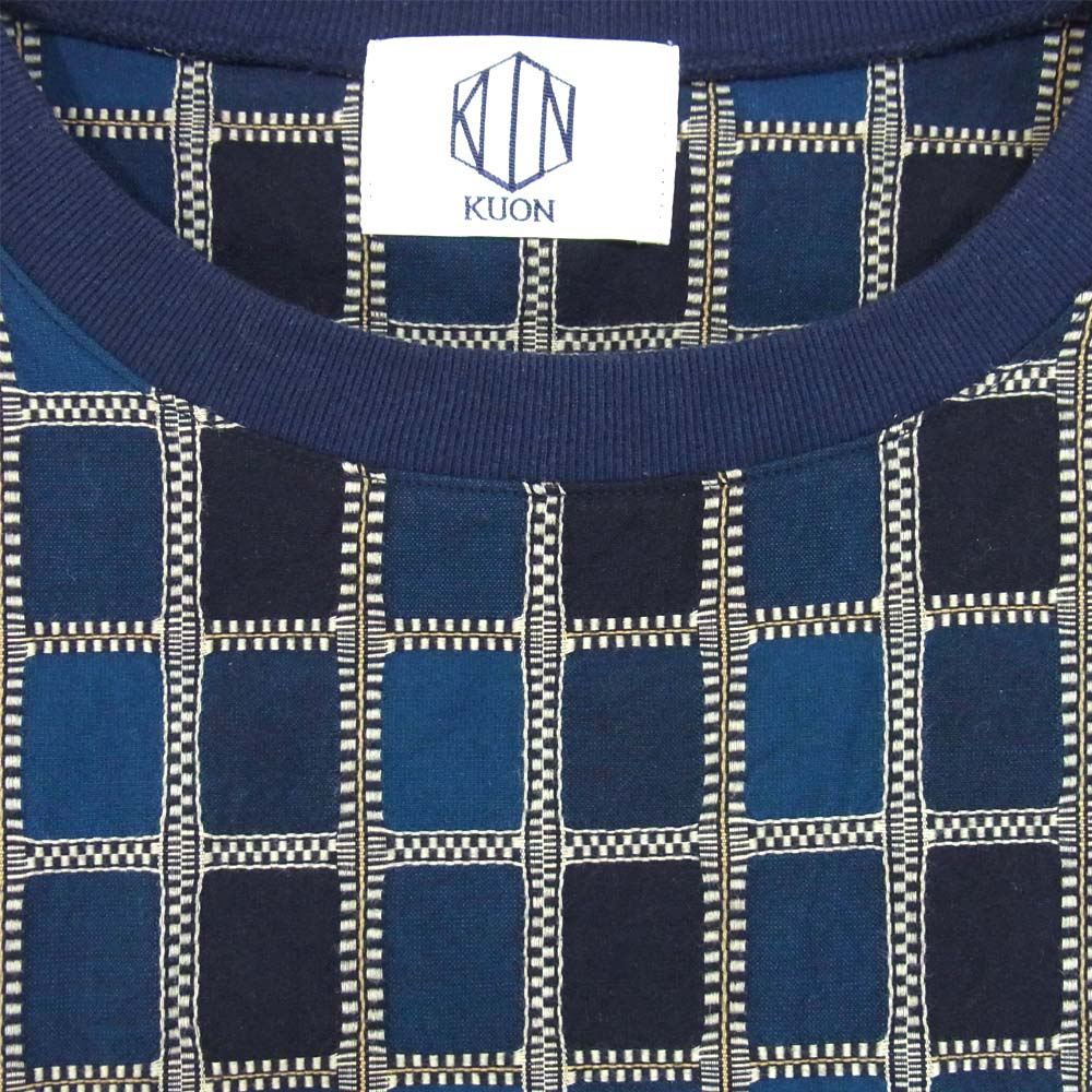 クオン 1801-PS02 YOSHINO PLAID Pullover Shirt 吉野格子 プルオーバー シャツ ネイビー系 M【新古品】【未使用】【中古】