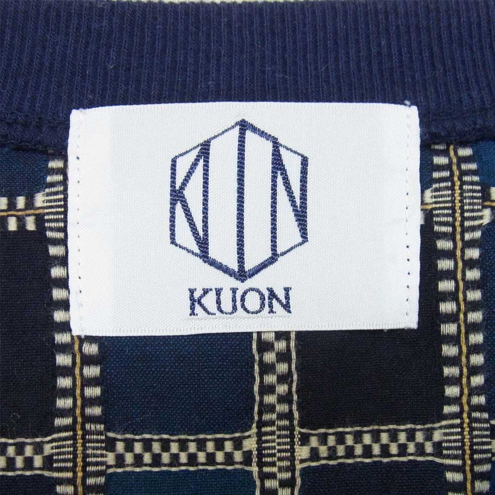 クオン 1801-PS02 YOSHINO PLAID Pullover Shirt 吉野格子 プルオーバー シャツ ネイビー系 M【新古品】【未使用】【中古】