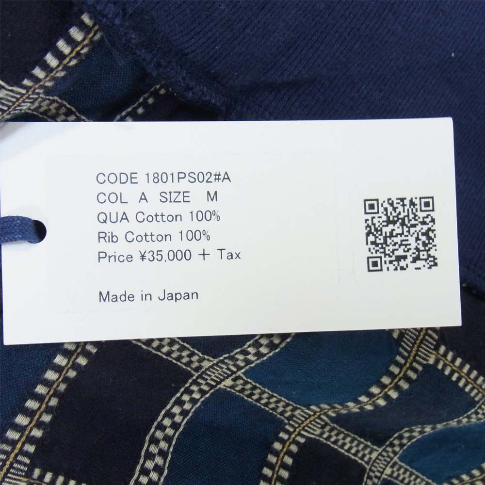 クオン 1801-PS02 YOSHINO PLAID Pullover Shirt 吉野格子 プルオーバー シャツ ネイビー系 M【新古品】【未使用】【中古】