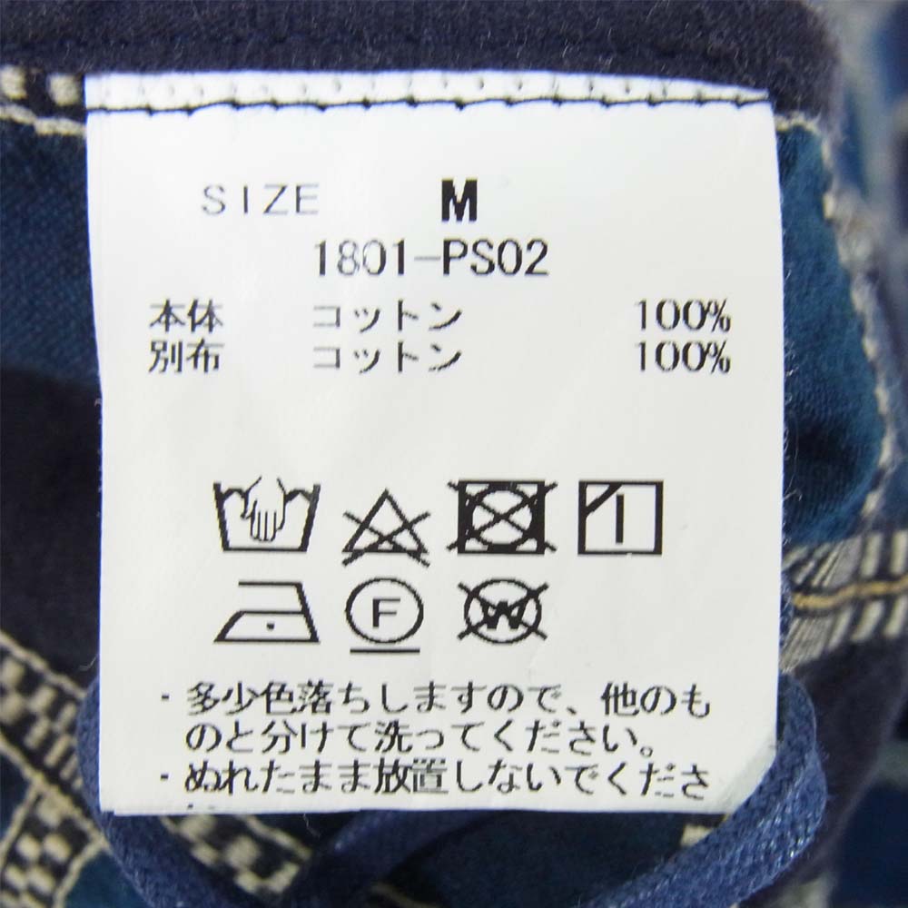 クオン 1801-PS02 YOSHINO PLAID Pullover Shirt 吉野格子 プルオーバー シャツ ネイビー系 M【新古品】【未使用】【中古】