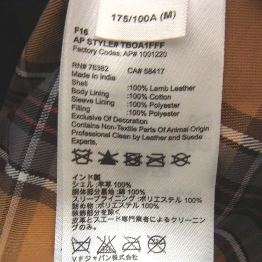 Timberland ティンバーランド ラムレザー ブルゾン ジャケット ブラック系 M【新古品】【未使用】【中古】