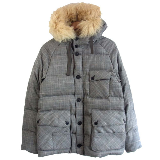 ワークノットワーク PUFFER JACKET グレンチェック ダウン ジャケット ブラック系 M【美品】【中古】