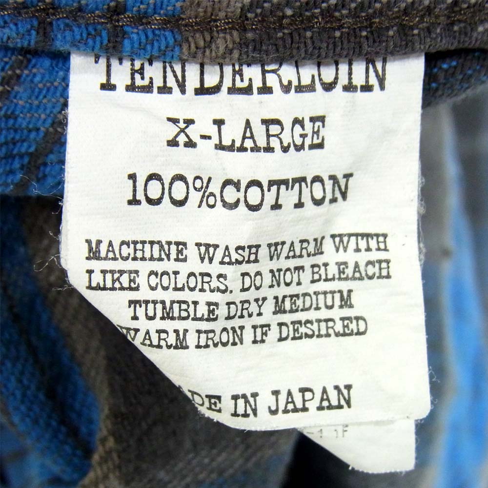 TENDERLOIN テンダーロイン T-FLANNEL SHT フランネル 長袖シャツ ブルー×グレー系 XL【中古】