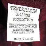 TENDERLOIN テンダーロイン T-WORK SHT ワーク 長袖シャツ ボルドー系 XL【中古】