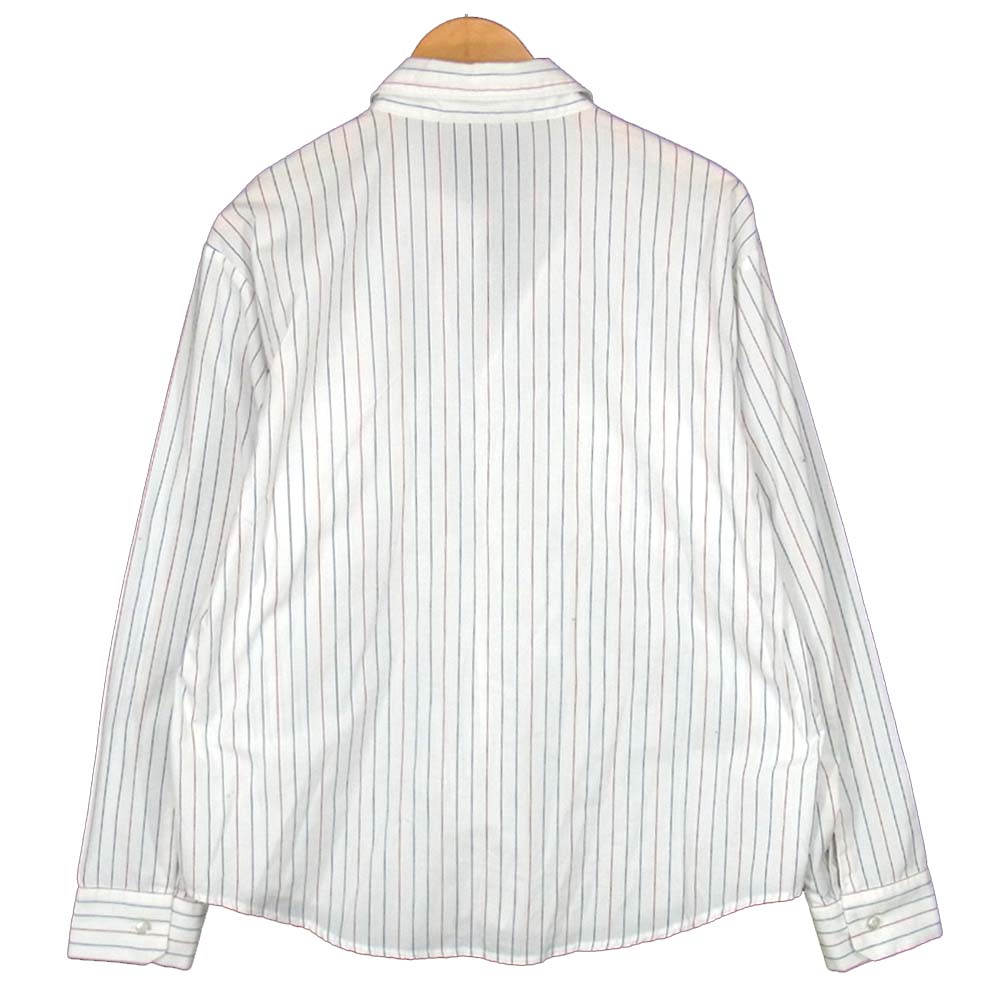 TENDERLOIN テンダーロイン T-WORK SHT U ワッペン ロゴ ストライプ 長袖シャツ ホワイト系 L【中古】
