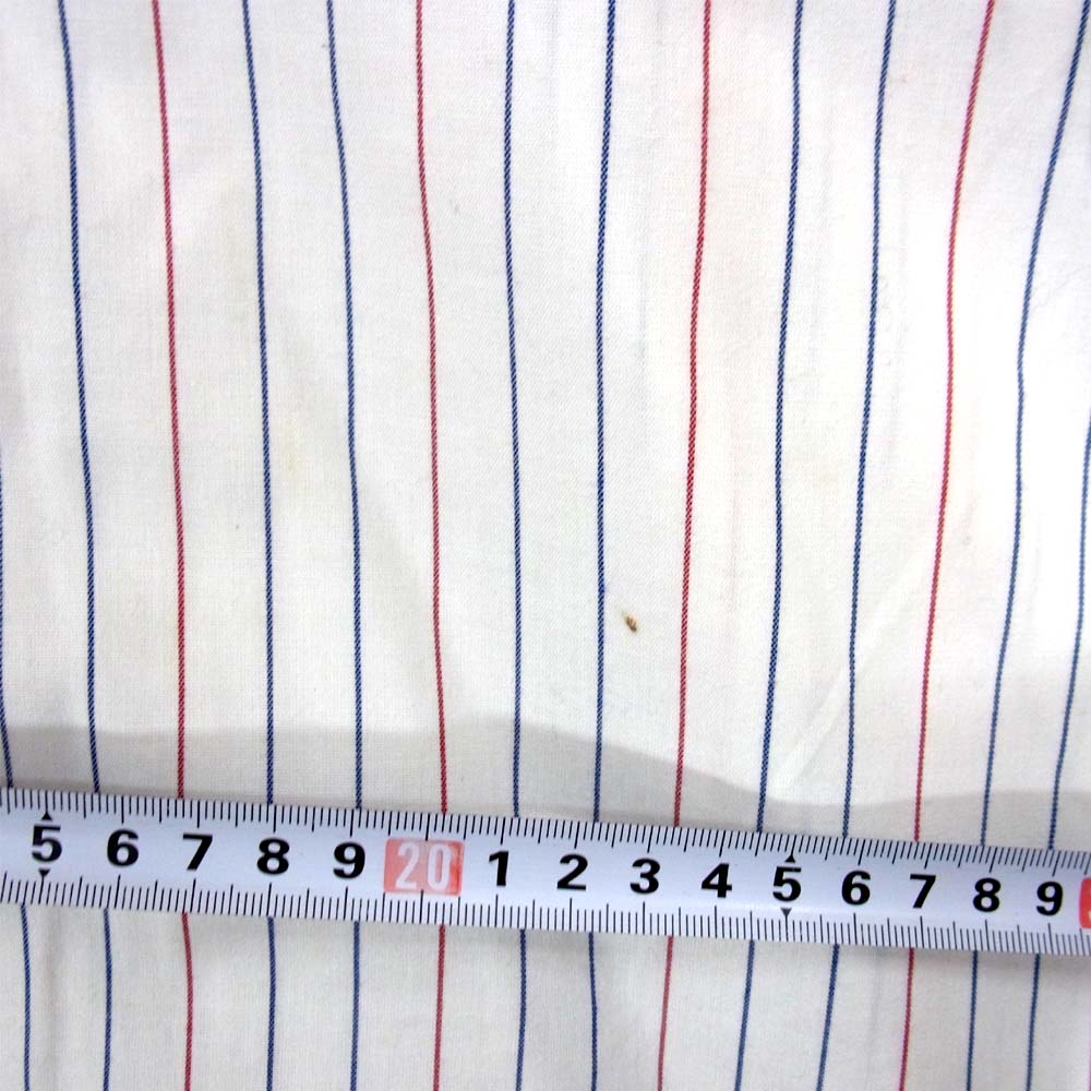 TENDERLOIN テンダーロイン T-WORK SHT U ワッペン ロゴ ストライプ 長袖シャツ ホワイト系 L【中古】