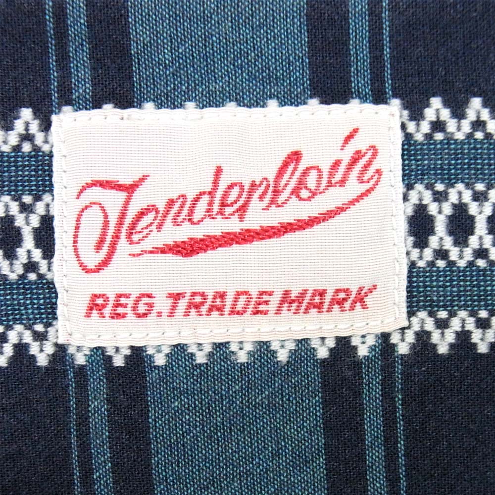 TENDERLOIN テンダーロイン T-CHECK SHT オープンカラー チェック 長袖シャツ ブルー系 L【中古】