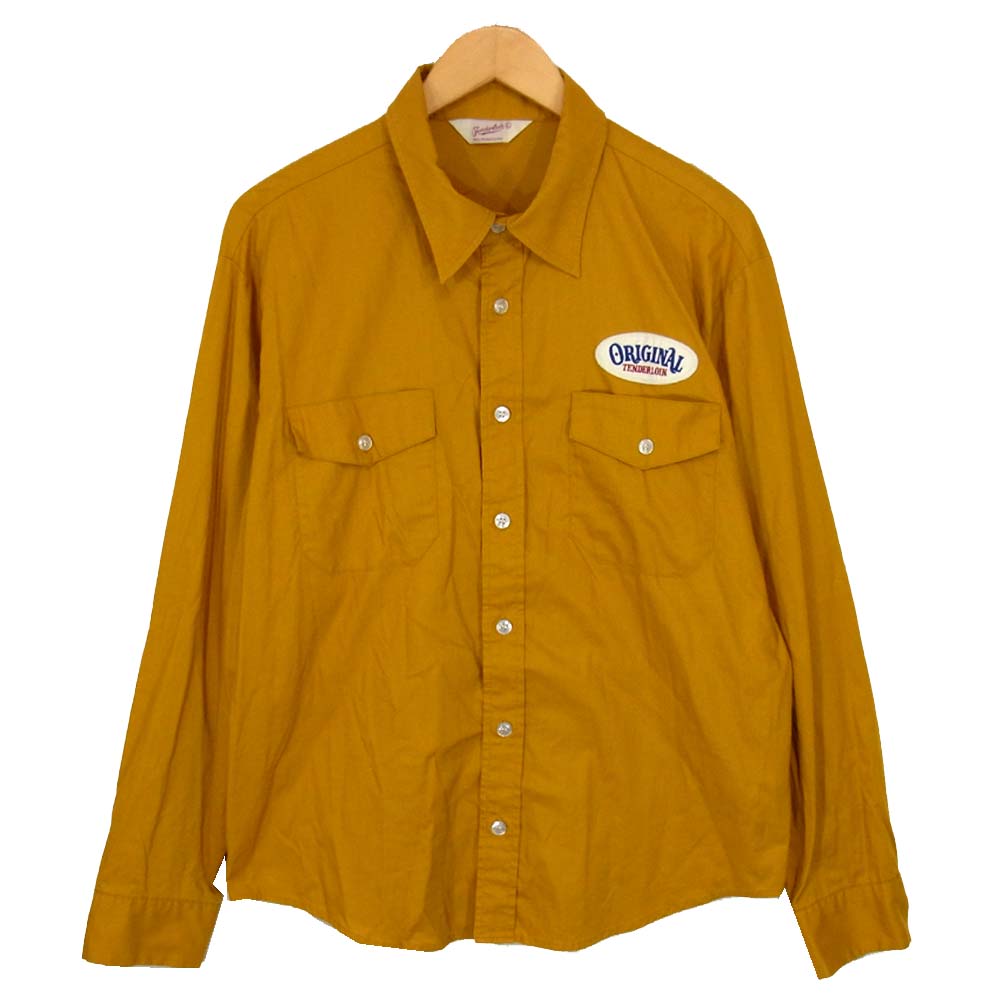 TENDERLOIN テンダーロイン T-WORK SHT サークル ワッペン ワーク 長袖シャツ イエロー系 L【中古】