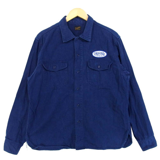 TENDERLOIN テンダーロイン T-WORK SHT サークル ワッペン ワーク 長袖シャツ ネイビー系 XL【中古】