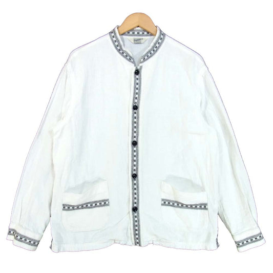 TENDERLOIN テンダーロイン T-BAJA SHT STAND バハ スタンドカラー ネイティブ柄 長袖シャツ ホワイト系 L【中古】