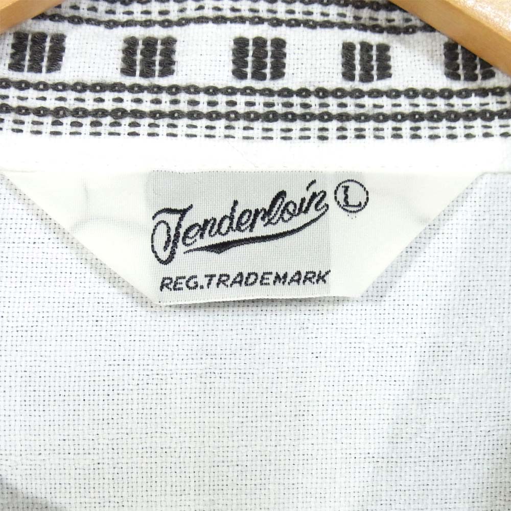 TENDERLOIN テンダーロイン T-BAJA SHT STAND バハ スタンドカラー ネイティブ柄 長袖シャツ ホワイト系 L【中古】
