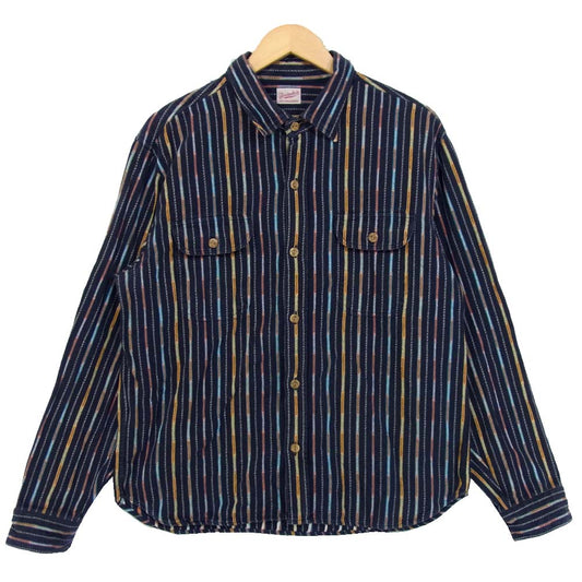 TENDERLOIN テンダーロイン T-NATIVE SHT ネイティブ長袖シャツ ネイビー系 L【中古】