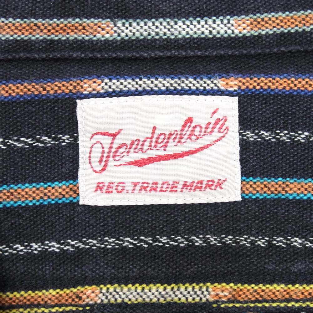 TENDERLOIN テンダーロイン T-NATIVE SHT ネイティブ長袖シャツ ネイビー系 L【中古】