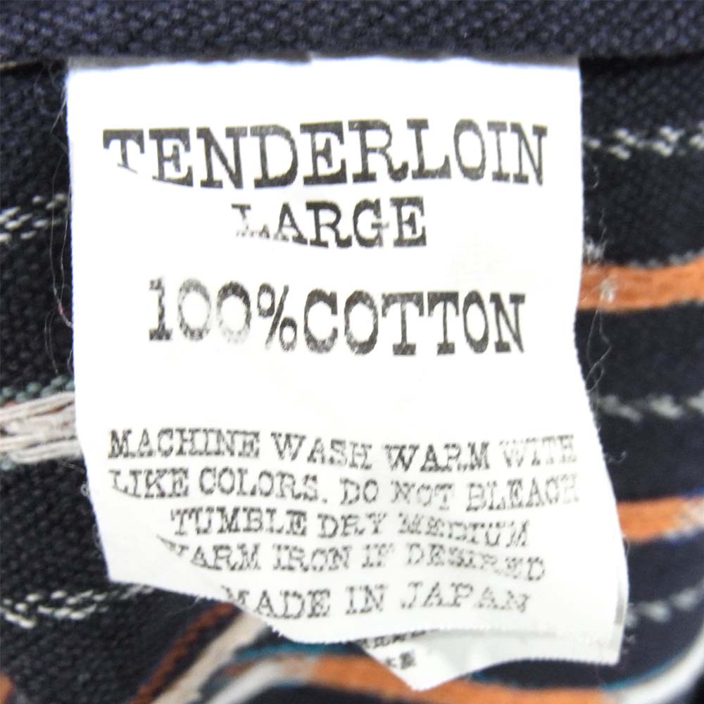 TENDERLOIN テンダーロイン T-NATIVE SHT ネイティブ長袖シャツ ネイビー系 L【中古】
