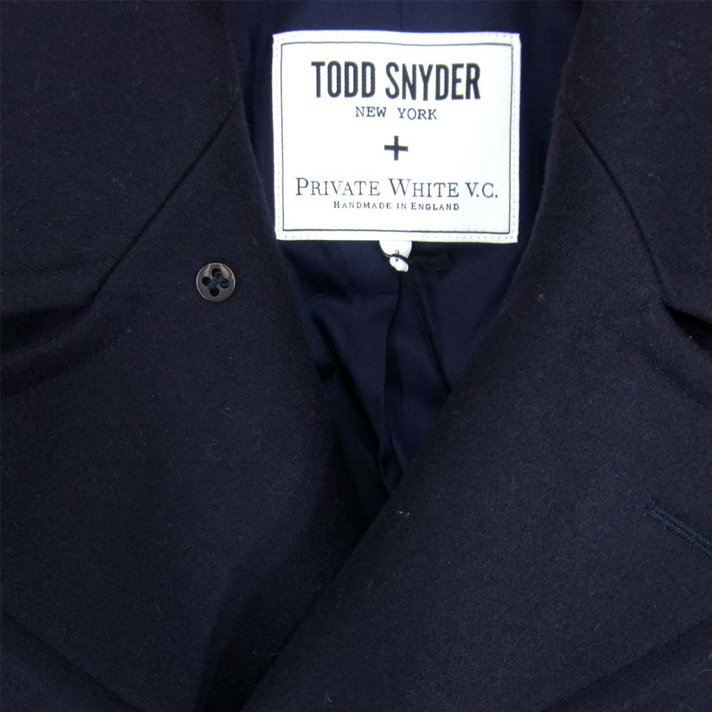 トッドスナイダー 国内正規品 英国製 G15206 MANCHESTER PEA COAT マンチェスター ピーコート ネイビー系 2【新古品】【未使用】【中古】