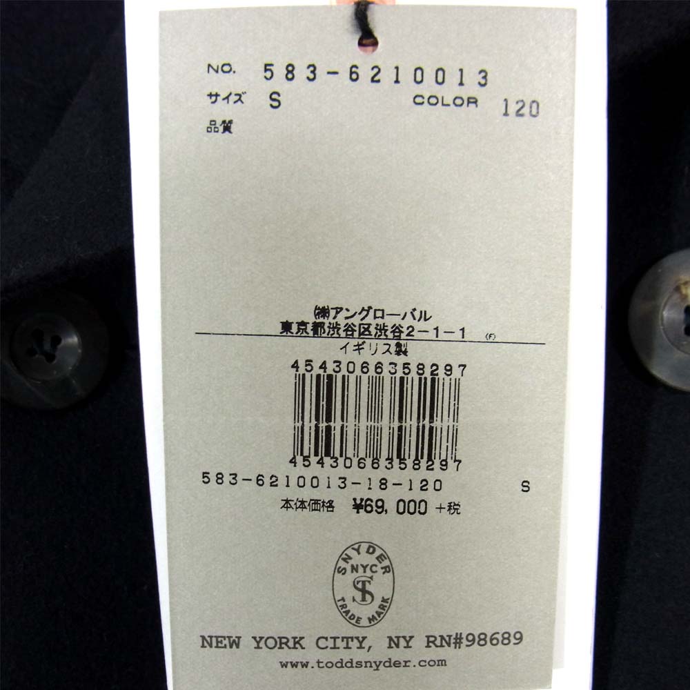 トッドスナイダー 国内正規品 英国製 G15206 MANCHESTER PEA COAT マンチェスター ピーコート ネイビー系 2【新古品】【未使用】【中古】